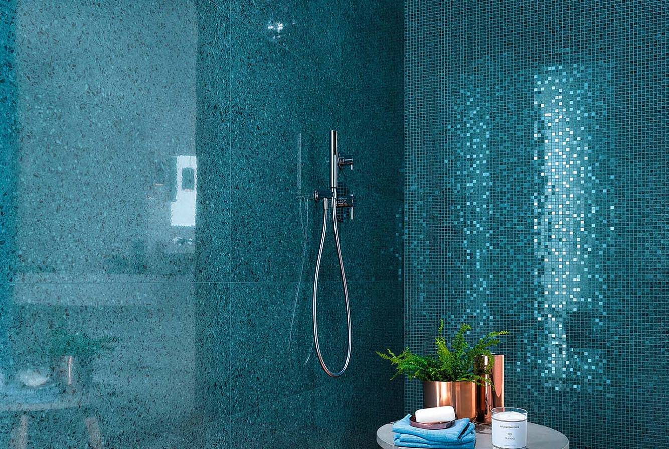 Керамическая плитка Marvel Gems Terrazzo Blue 40x80, Мозаика Marvel Terrazzo Blue Micromosaico 30,5x30,5